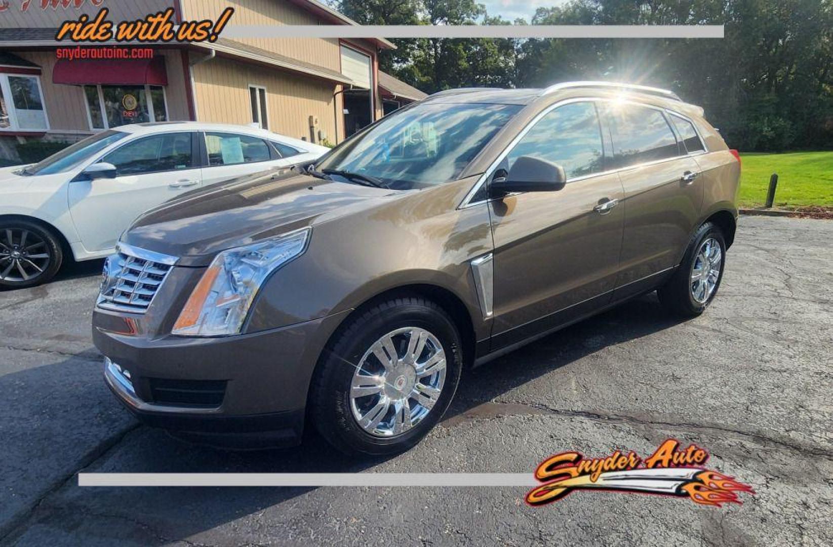 2014 BRONZE /Shale/Brownstone Accents CADILLAC SRX LUXURY COLLECT (3GYFNEE33ES) with an 3.6L engine, Automatic transmission, located at 101 S. Halleck St., DeMotte, 46310, (219) 987-2922, 41.202343, -87.198189 - Photo#0