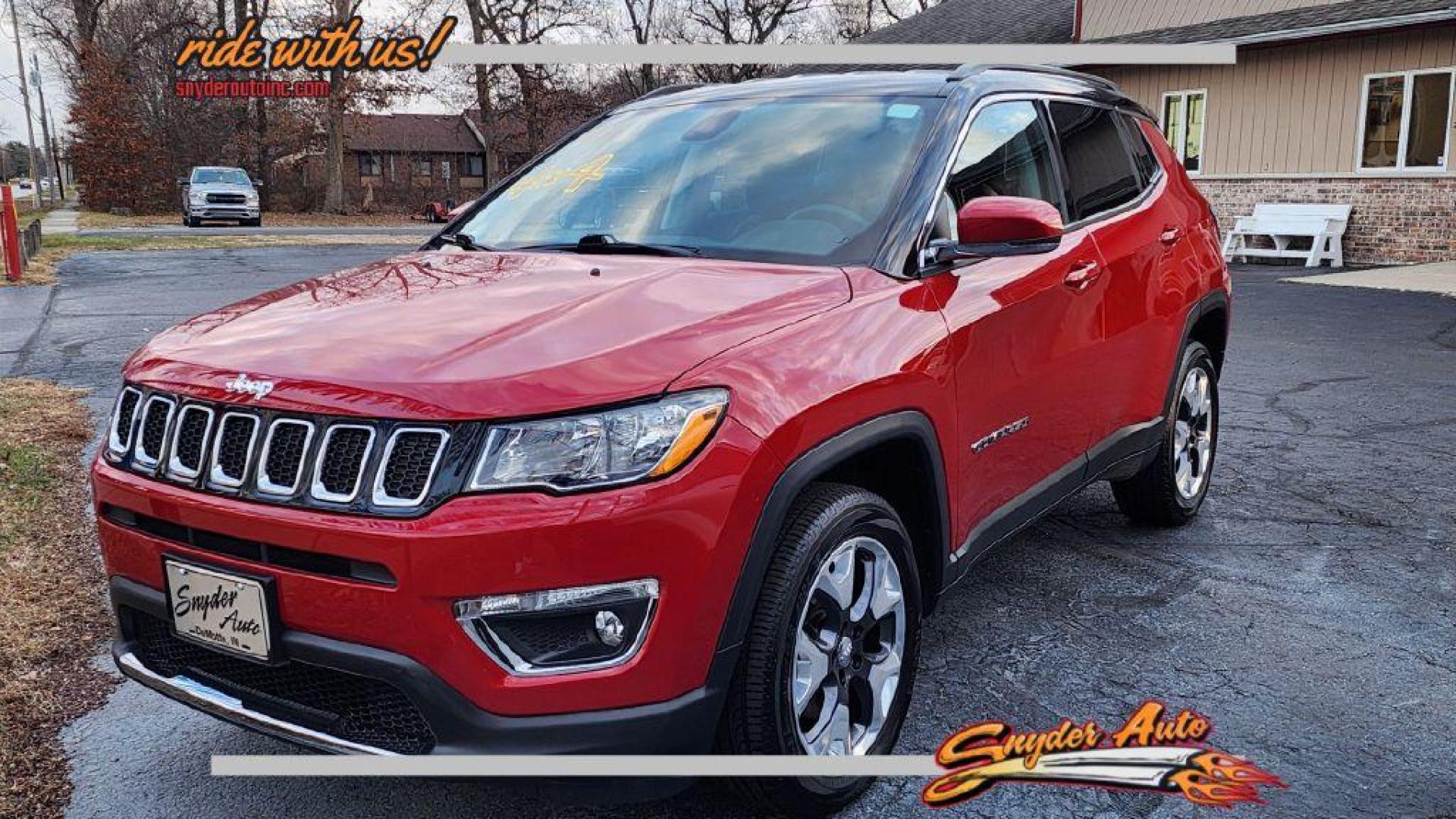 2020 RED JEEP COMPASS LIMITED -4WD (3C4NJDCB3LT) with an 2.4L engine, Automatic transmission, located at 101 S. Halleck St., DeMotte, 46310, (219) 987-2922, 41.202343, -87.198189 - Photo#0