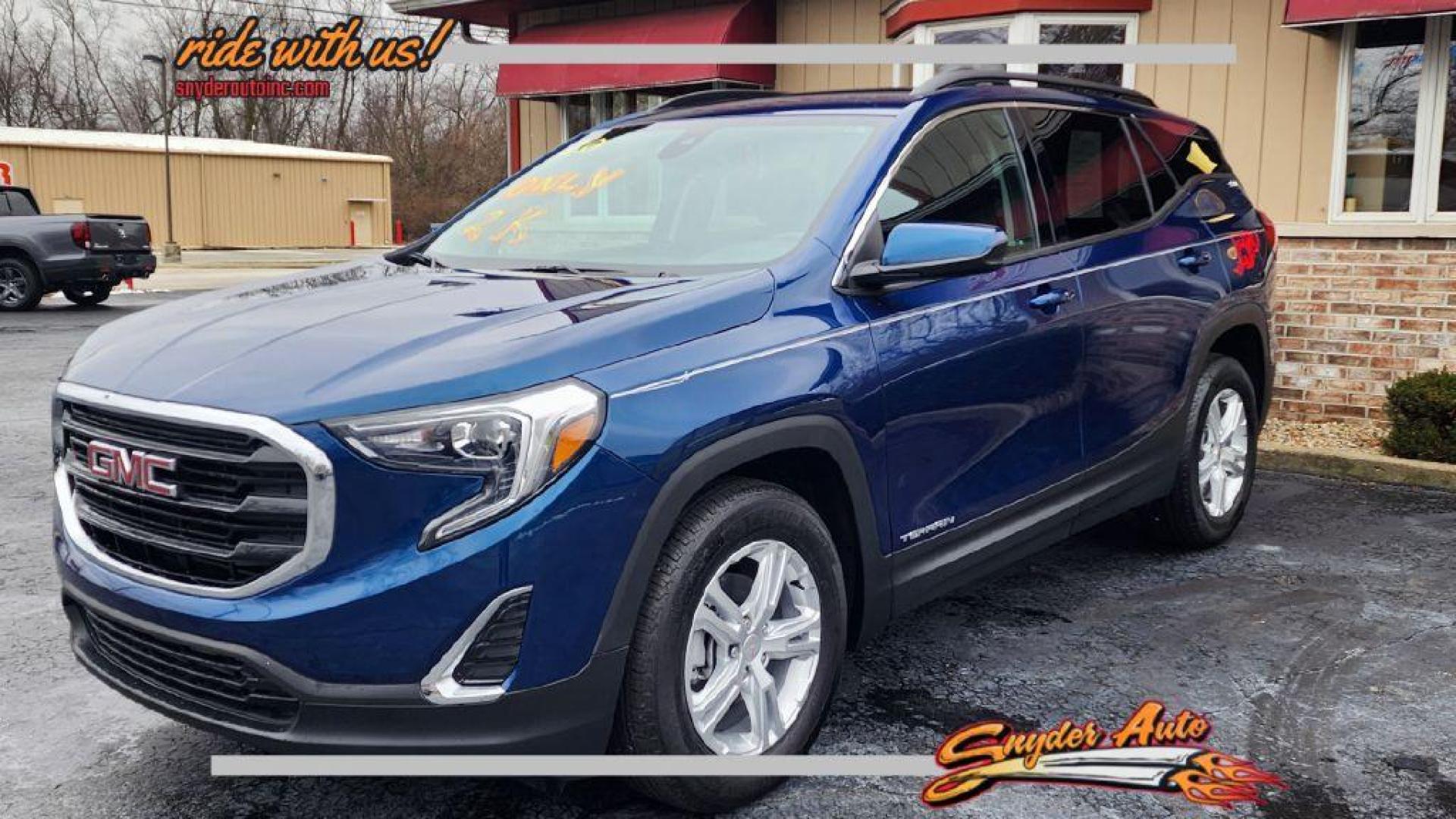 2020 BLUE GMC TERRAIN SLE - FWD (3GKALMEV0LL) with an 1.5L engine, Automatic transmission, located at 101 S. Halleck St., DeMotte, 46310, (219) 987-2922, 41.202343, -87.198189 - Photo#0