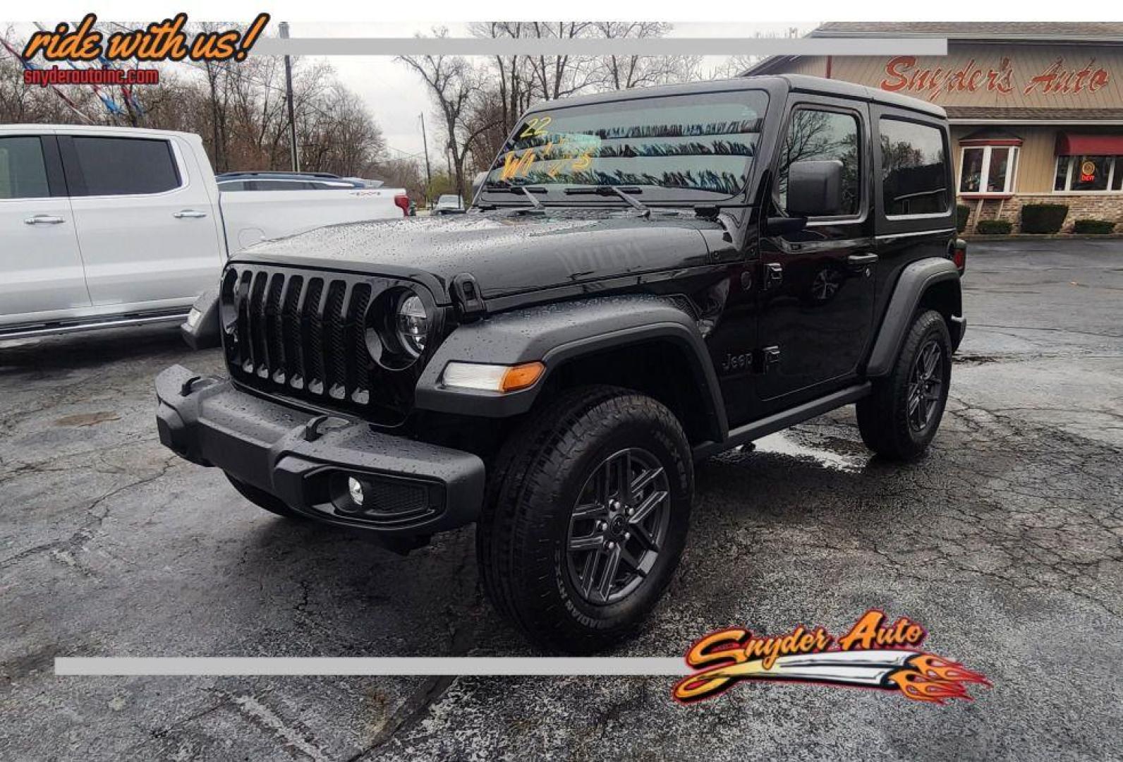 2022 BLACK JEEP WRANGLER SPORT - 4WD (1C4GJXAG8NW) with an 3.6L engine, Automatic transmission, located at 101 S. Halleck St., DeMotte, 46310, (219) 987-2922, 41.202343, -87.198189 - Photo#0