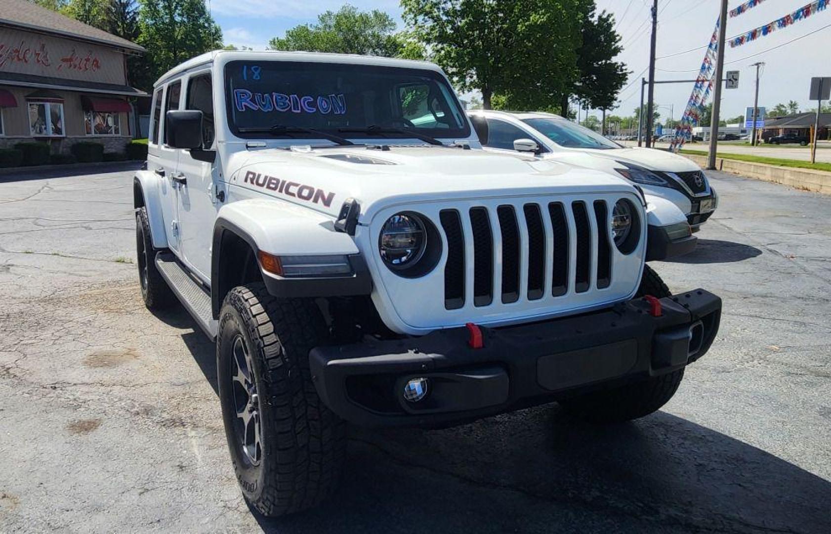 2018 WHITE JEEP WRANGLER UNLIMI RUBICON - 4WD (1C4HJXFGXJW) with an 3.6L engine, Automatic transmission, located at 101 S. Halleck St., DeMotte, 46310, (219) 987-2922, 41.202343, -87.198189 - Photo#1