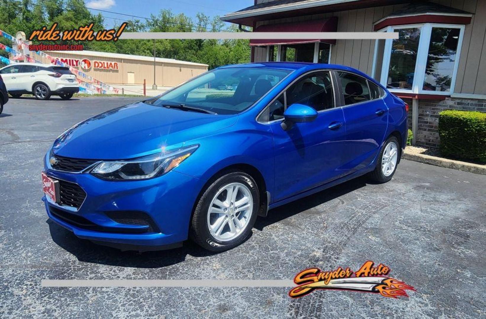 2016 BLUE CHEVROLET CRUZE LT - FWD (1G1BE5SM7G7) with an 1.4L engine, Automatic transmission, located at 101 S. Halleck St., DeMotte, 46310, (219) 987-2922, 41.202343, -87.198189 - Photo#0