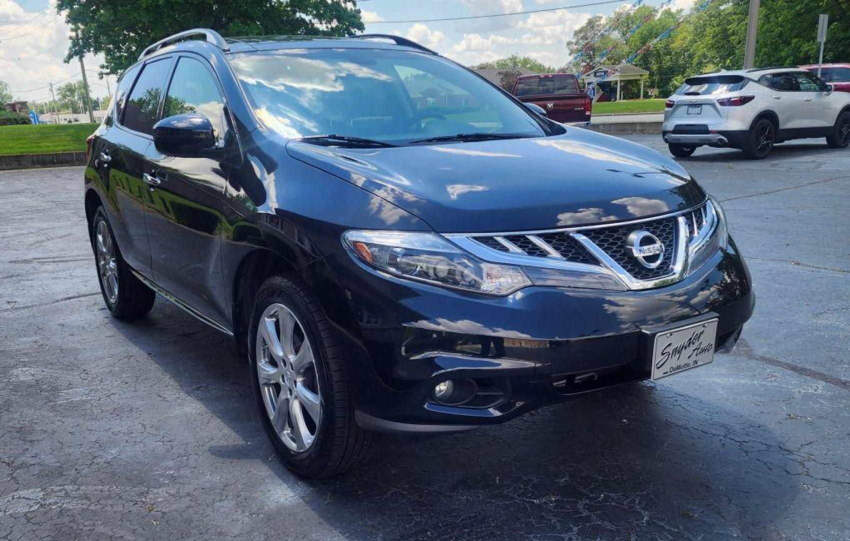 2014 BLUE NISSAN MURANO LE - AWD (JN8AZ1MWXEW) with an 3.5L engine, Continuously Variable transmission, located at 101 S. Halleck St., DeMotte, 46310, (219) 987-2922, 41.202343, -87.198189 - Photo#1