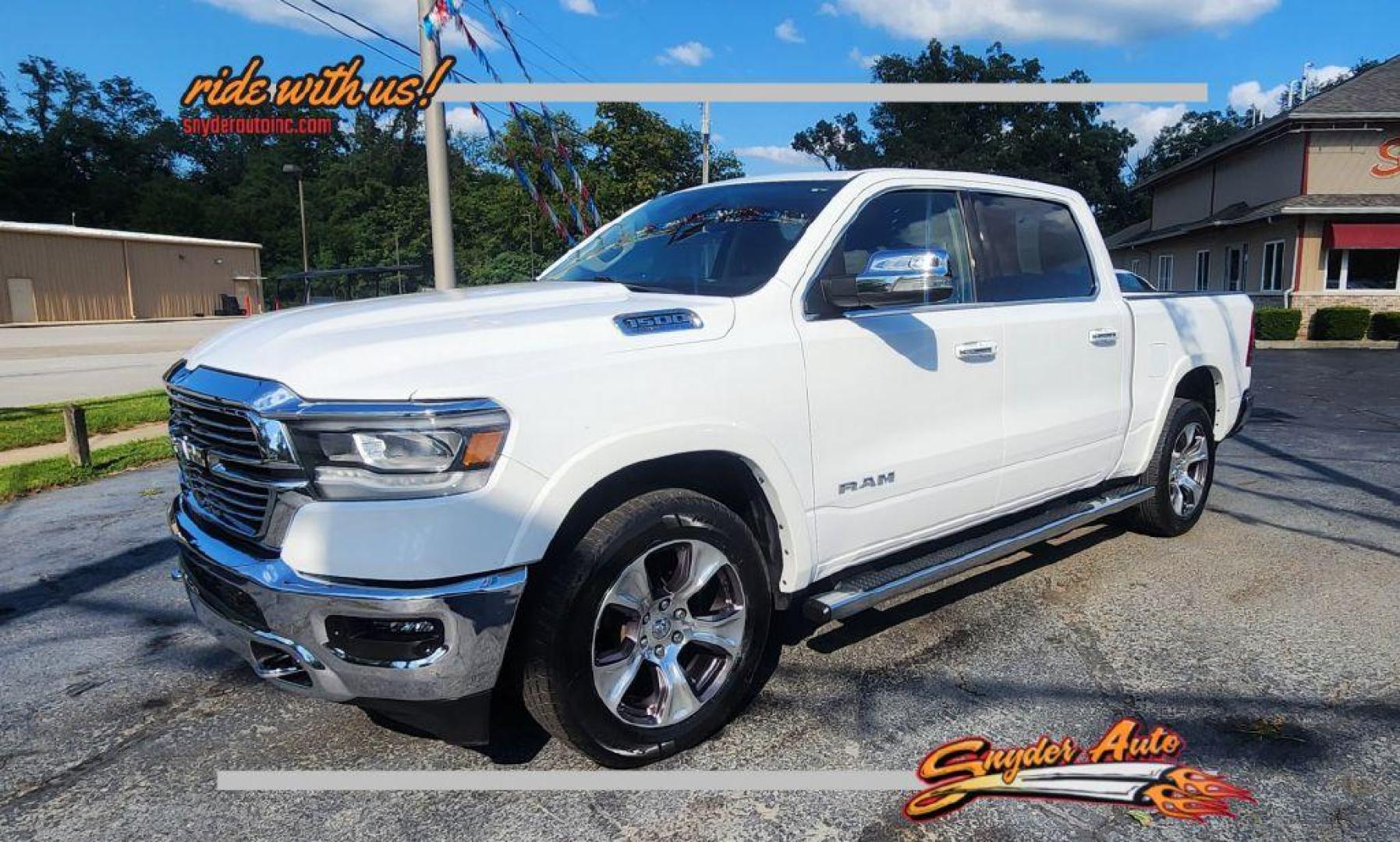 2021 WHITE RAM 1500 LARAMIE - 4WD (1C6SRFJT8MN) with an 5.7L engine, Automatic transmission, located at 101 S. Halleck St., DeMotte, 46310, (219) 987-2922, 41.202343, -87.198189 - Photo#0