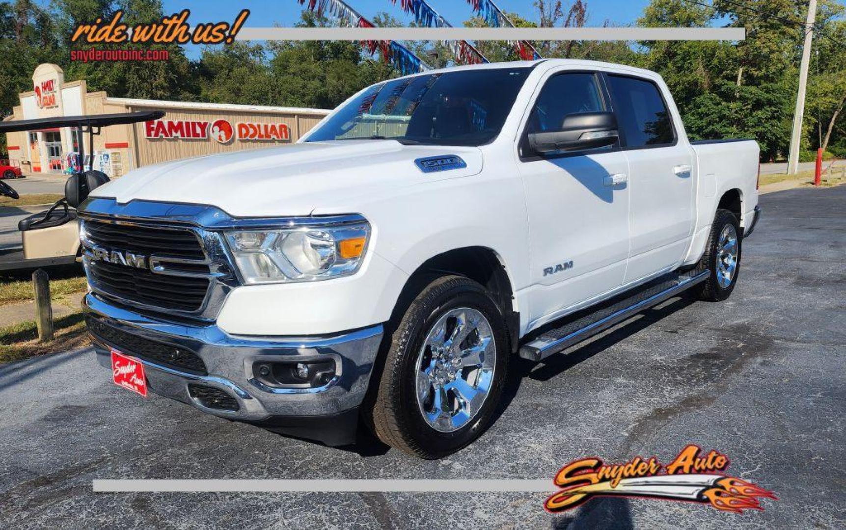 2021 WHITE RAM 1500 BIG HORN/LONE STAR (1C6SRFFT4MN) with an 5.7L engine, Automatic transmission, located at 101 S. Halleck St., DeMotte, 46310, (219) 987-2922, 41.202343, -87.198189 - Photo#0