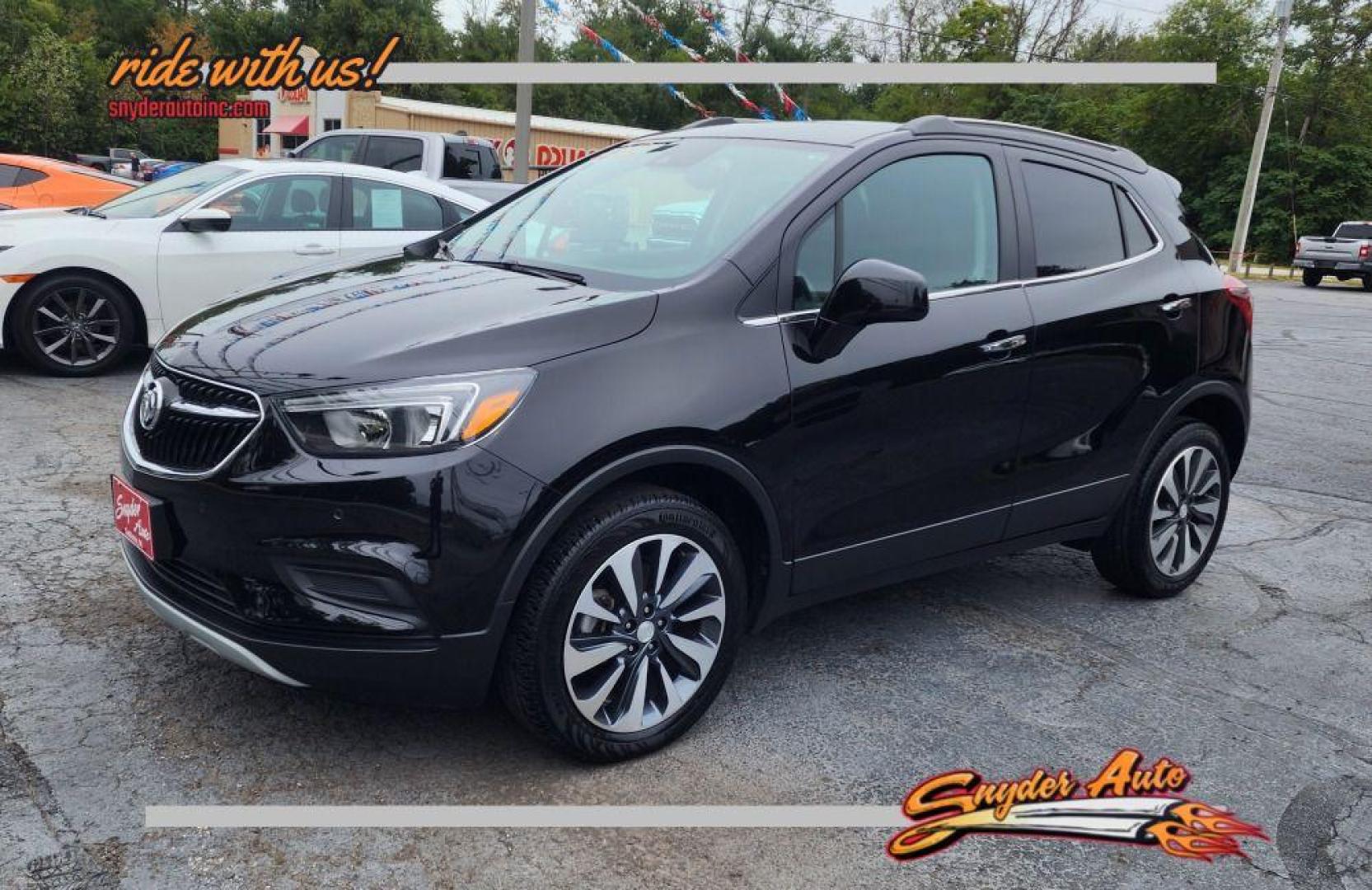 2022 BLACK BUICK ENCORE PREFERRED - AWD (KL4CJESM7NB) with an 1.4L engine, Automatic transmission, located at 101 S. Halleck St., DeMotte, 46310, (219) 987-2922, 41.202343, -87.198189 - Photo#0