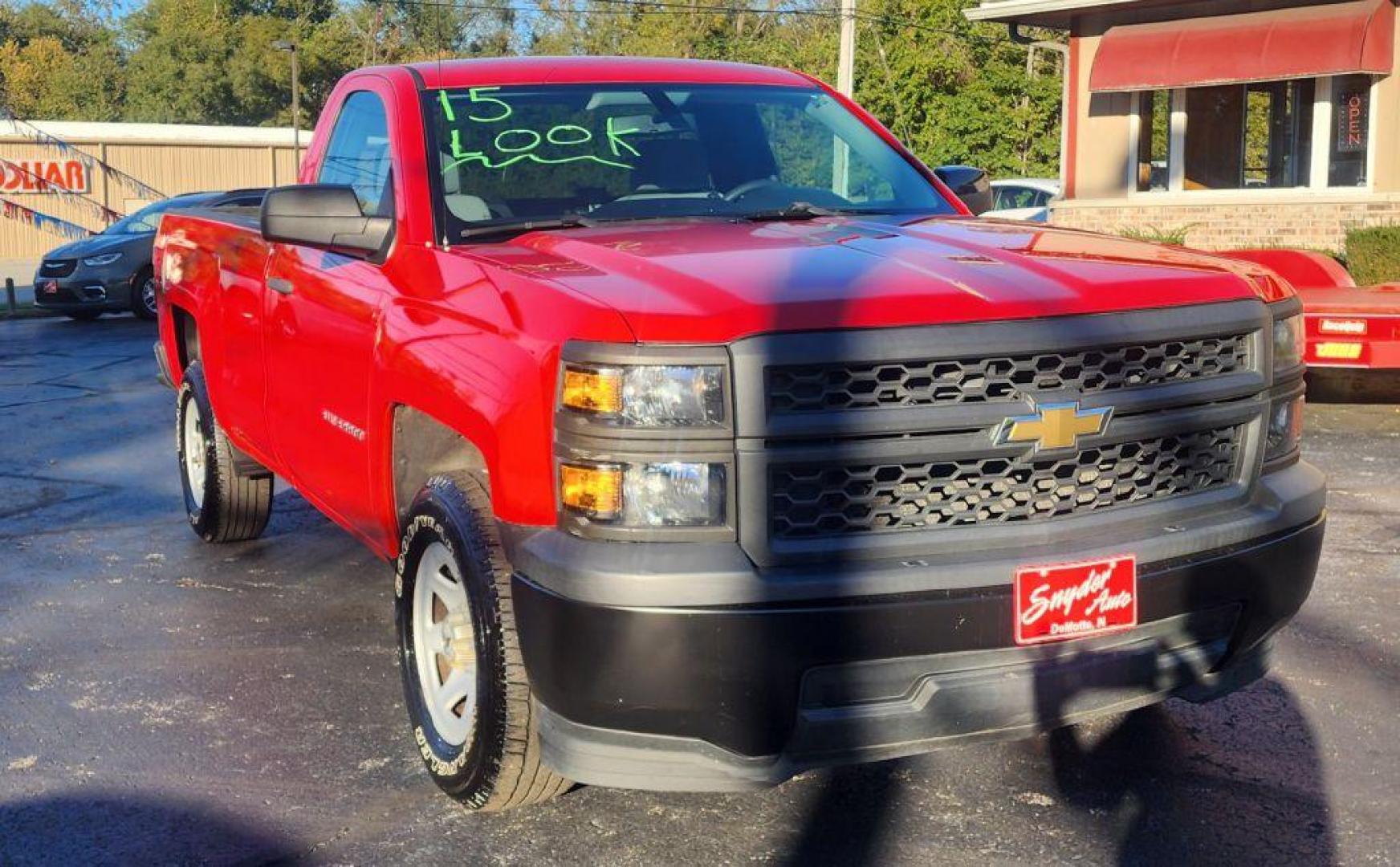 2015 RED CHEVROLET SILVERADO 1500 8 FOOT BED - RWD (1GCNCPEH7FZ) with an 4.3L engine, Automatic transmission, located at 101 S. Halleck St., DeMotte, 46310, (219) 987-2922, 41.202343, -87.198189 - Photo#1