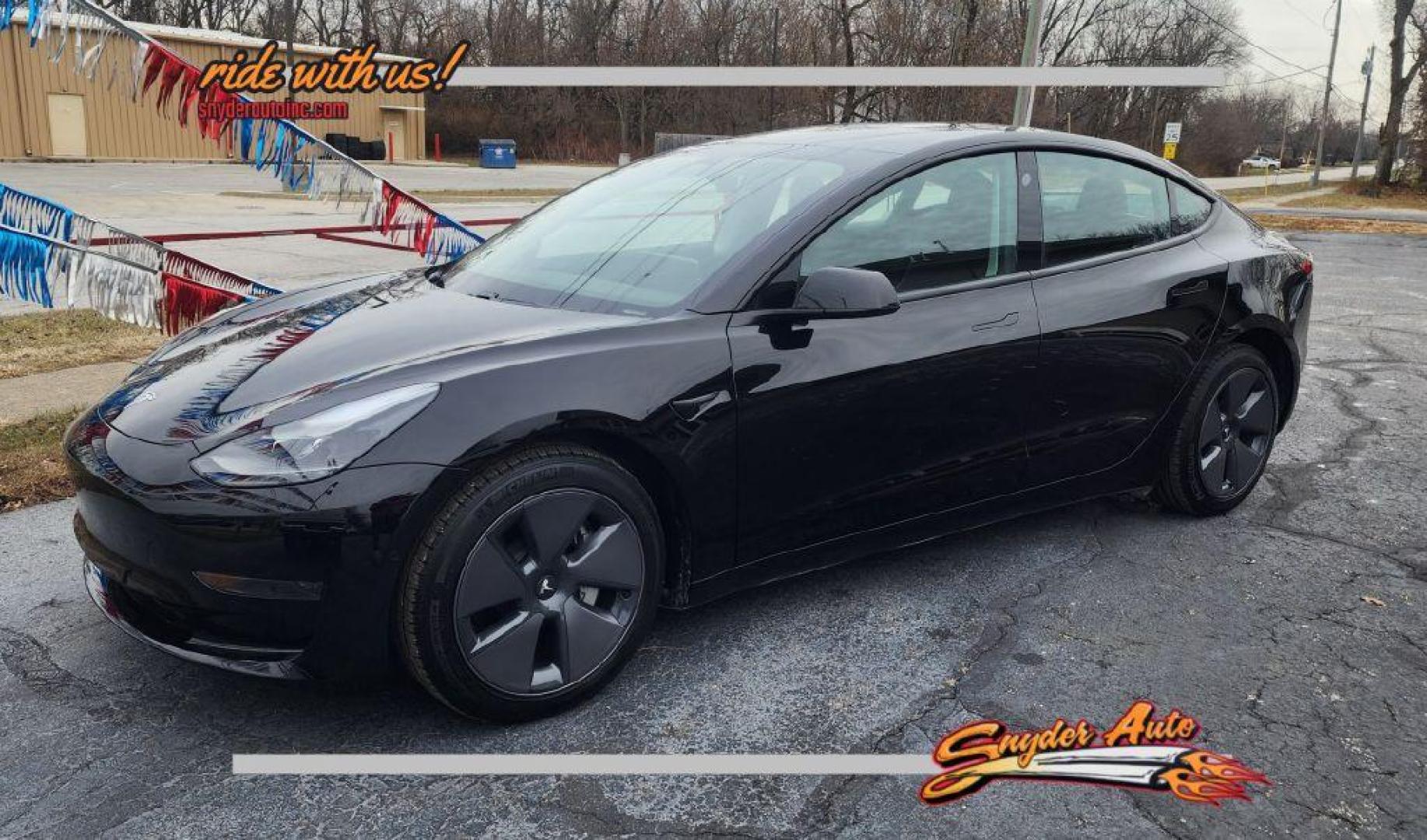 2021 BLACK TESLA MODEL 3 (5YJ3E1EA2MF) , Continuously Variable transmission, located at 101 S. Halleck St., DeMotte, 46310, (219) 987-2922, 41.202343, -87.198189 - Photo#0